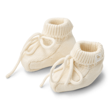 Gebreide slofjes Off White - Babywinkel - 8721122583296