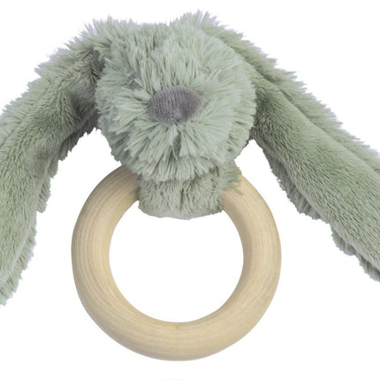 Happy Horse Bijtring Hout Konijn Richie Green 12cm - Happy Horse - Babywinkel - 8711811097944
