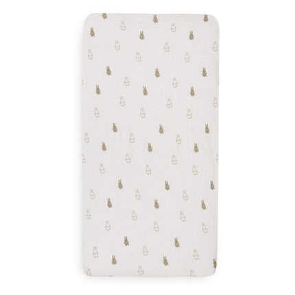Hoeslaken Jersey 60x120cm Happy Miffy - Olive Green - Babywinkel - 8717329378896