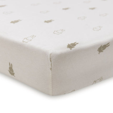 Hoeslaken Jersey 60x120cm Happy Miffy - Olive Green - Babywinkel - 8717329378896
