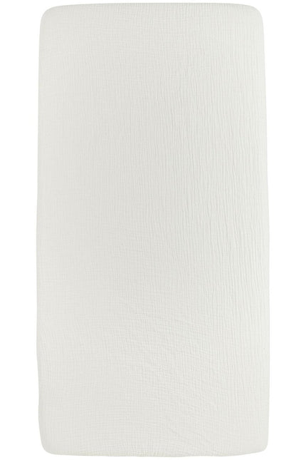 Hoeslaken ledikant pre - washed hydrofiel Uni - offwhite - 60x120cm - Babywinkel - 4054703301939