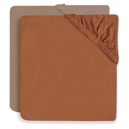 Hoeslaken Set 2 - Pack – Zachte Jersey Caramel 60x120cm koop je bij Babywinkel