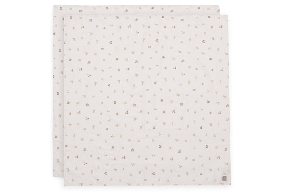 Hydrofiele Doek Large 115x115cm - Animal Friends - 2 Stuks - Babywinkel - 8717329400597