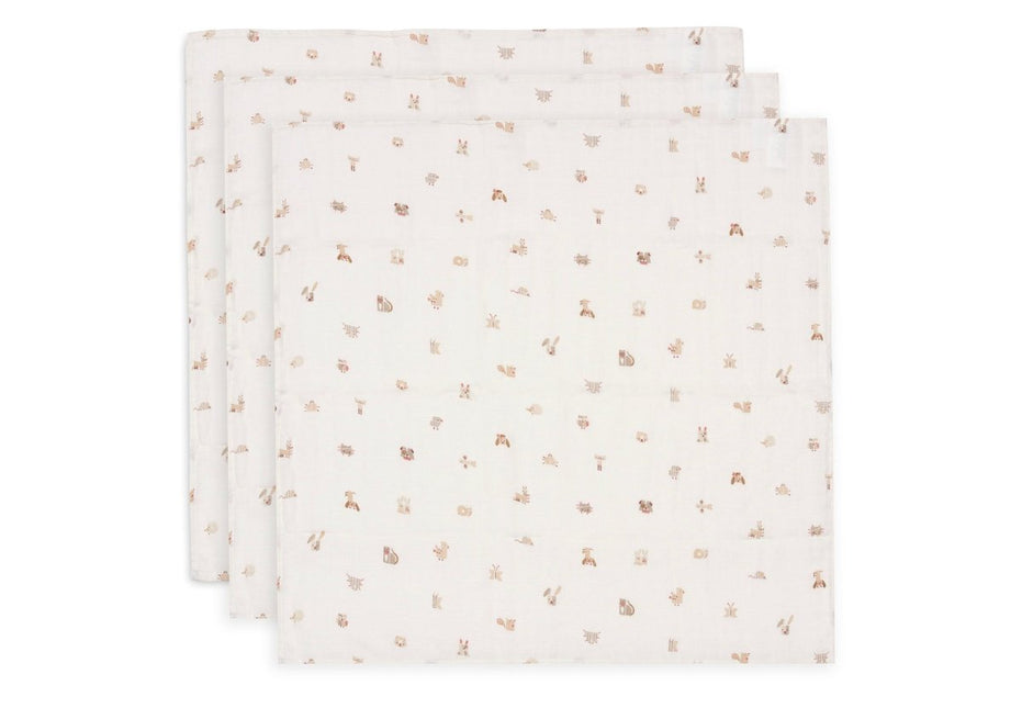 Hydrofiele Doek Small 70x70cm - Animal Friends - 3 Stuks - Babywinkel - 8717329400580