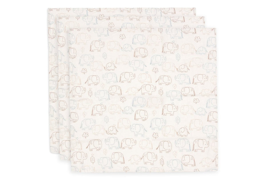 Hydrofiele Doek Small 70x70cm - Elephant Tales - 3 Stuks - Babywinkel - 8717329400627