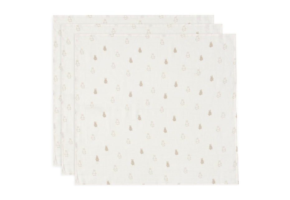 Hydrofiele Doek Small 70x70cm Happy Miffy - Nougat - 3 Stuks - Babywinkel - 8717329378971