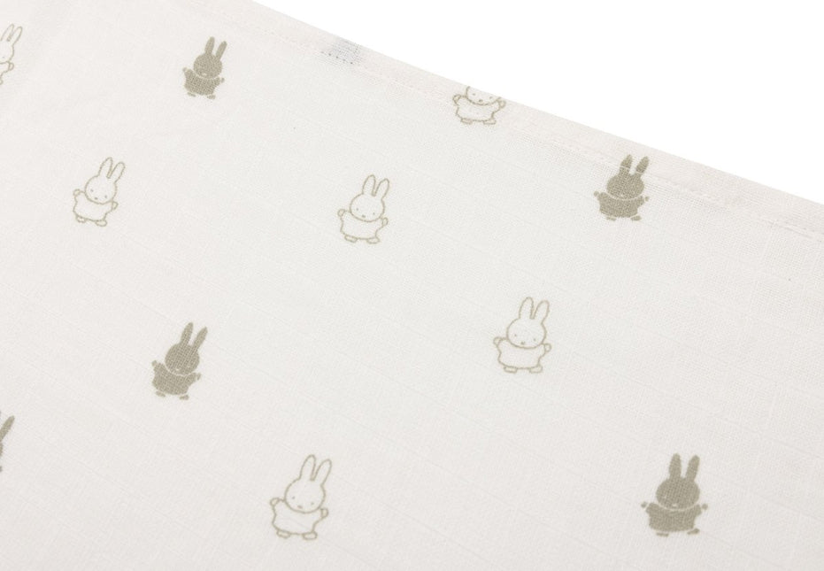 Hydrofiele Doek Small 70x70cm Happy Miffy - Olive Green - 3 Stuks - Babywinkel - 8717329378964