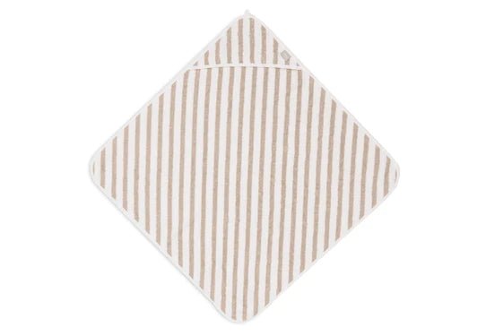 Jollein Badcape Baby Gestreept Terry Olive Green 75X75cm - Jollein - Babywinkel - 8717329381834
