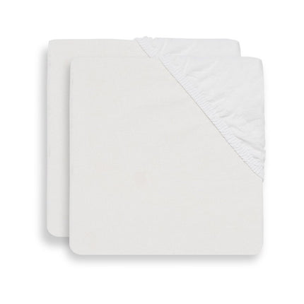 Jollein Hoeslaken Katoen Wit 70x140cm 2st - Jollein - Babywinkel - 8717329351240
