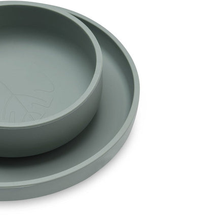 Jollein Kinder Servies Siliconen Ash Green - Jollein - Babywinkel - 8717329361041