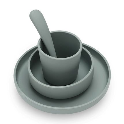Jollein Kinder Servies Siliconen Ash Green - Jollein - Babywinkel - 8717329361041