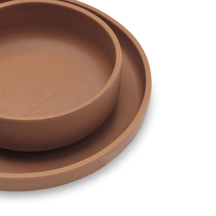 Jollein Kinder Servies Siliconen Caramel - Jollein - Babywinkel - 8717329361034