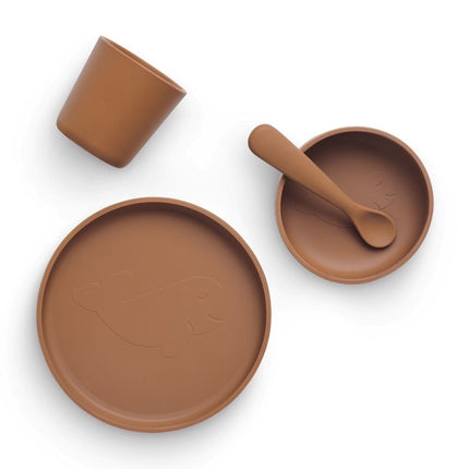 Jollein Kinder Servies Siliconen Caramel - Jollein - Babywinkel - 8717329361034