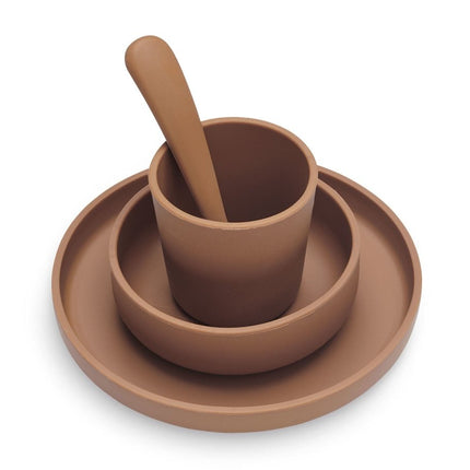 Jollein Kinder Servies Siliconen Caramel - Jollein - Babywinkel - 8717329361034