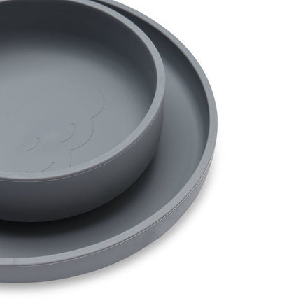 Jollein Kinder Servies Siliconen Storm Grey - Jollein - Babywinkel - 8717329361058