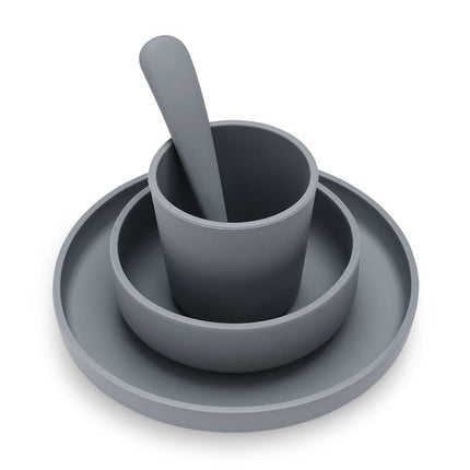 Jollein Kinder Servies Siliconen Storm Grey - Jollein - Babywinkel - 8717329361058