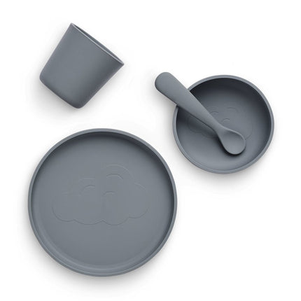 Jollein Kinder Servies Siliconen Storm Grey - Jollein - Babywinkel - 8717329361058