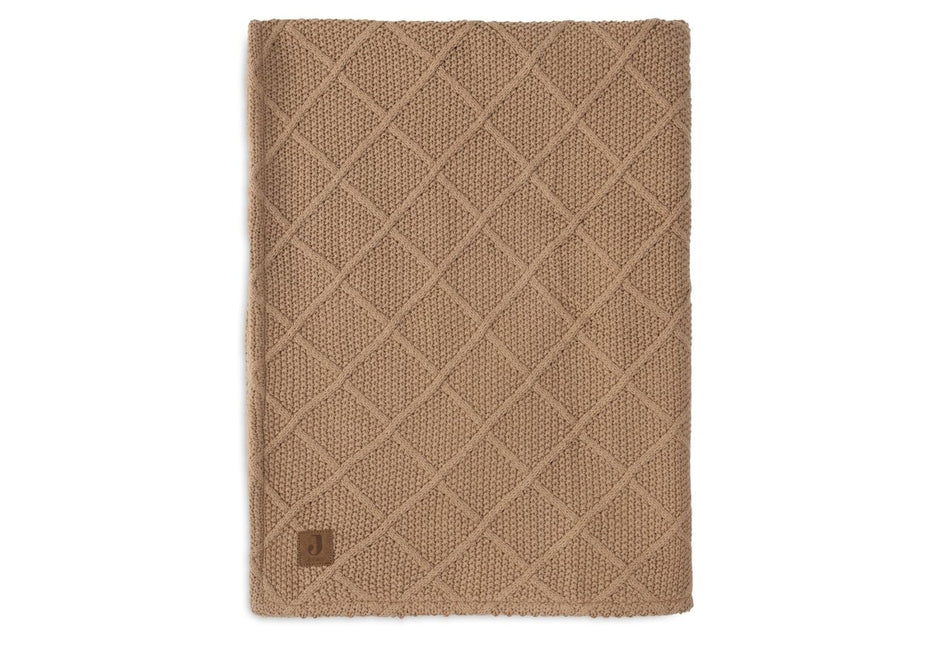Jollein Ledikantdeken Check Knit Biscuit/Teddy Fleece 100 X 150 Cm - Jollein - Babywinkel - 8717329386747