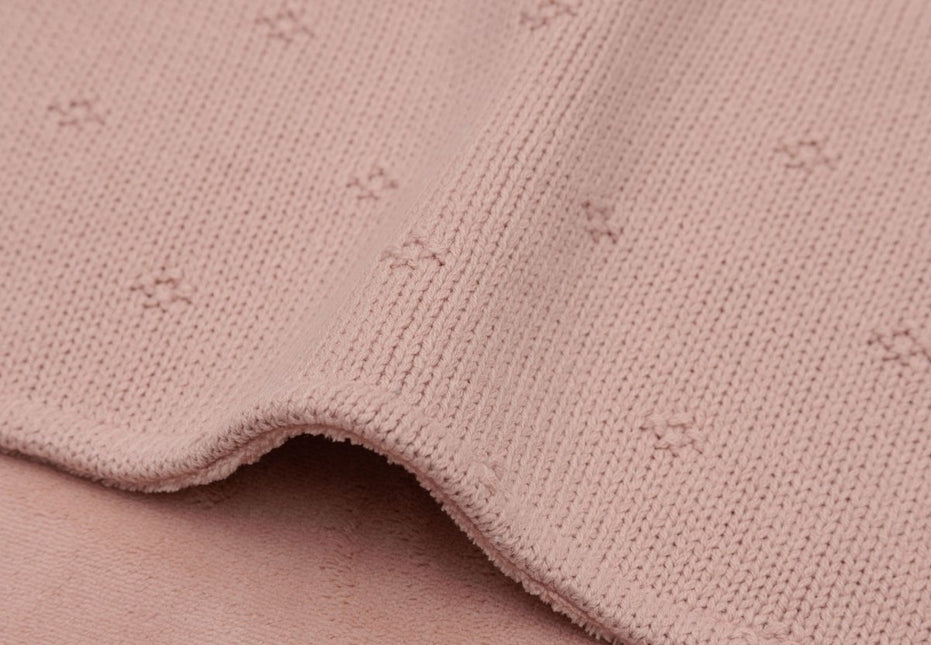 Jollein Ledikantdeken Cosy Knit Wild Rose/Velvet 100 X 150 Cm - Jollein - Babywinkel - 8717329386655