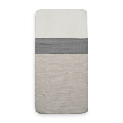 Jollein Ledikantlaken Wrinkled Cotton Storm Grey 120x150cm - Jollein - Babywinkel - 8717329364356