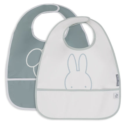 Jollein Slabbetje Waterproof Miffy Peekaboo Sea Green 2St - Jollein - Babywinkel - 8717329386976