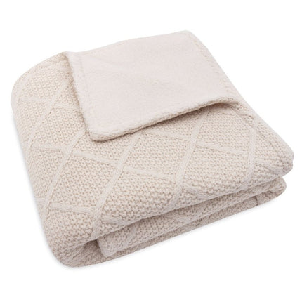 Jollein Wiegdeken Check Knit Oatmeal/Teddy Fleece 75 X 100 Cm - Jollein - Babywinkel - 8717329386716