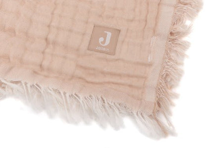 Jollein Wiegdeken Fringe Moonstone/Ivory 75X100cm - Jollein - Babywinkel - 8717329380899