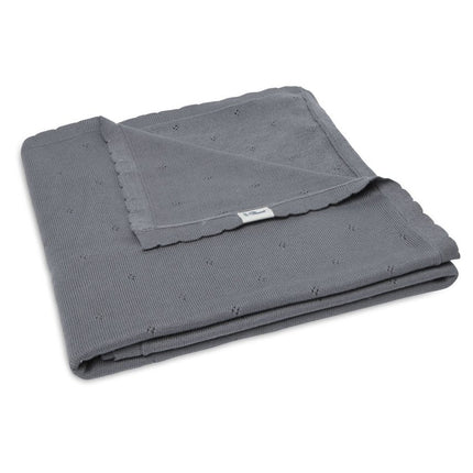 Jollein Wiegdeken Pointelle Storm Grey 100x150cm - Jollein - Babywinkel - 8717329366039