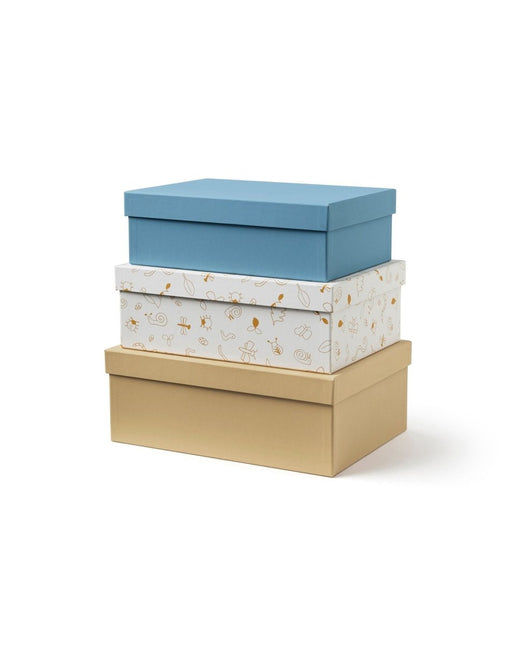 Kid's Concept Opbergbakjes Blauw 3 Set - Babywinkel - 7340028734642