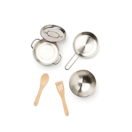 Kid's Concept Pannenset Kid'S Hub Rvs 6 Delig - Kid's Concept - Babywinkel - 7340028734802