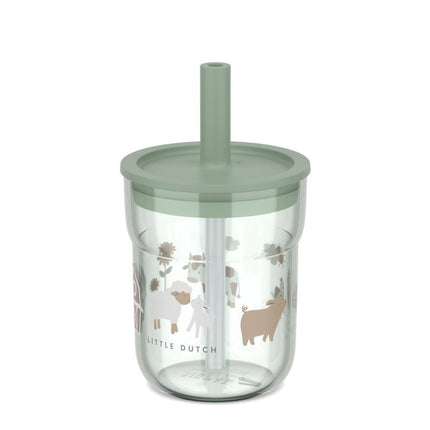 Kinderglas Mepal Mio 250 ml met rietje - Little Farm - Babywinkel - 8720294049456