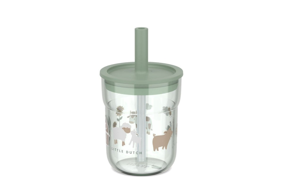 Kinderglas Mepal Mio 250 ml met rietje - Little Farm - Babywinkel - 8720294049456