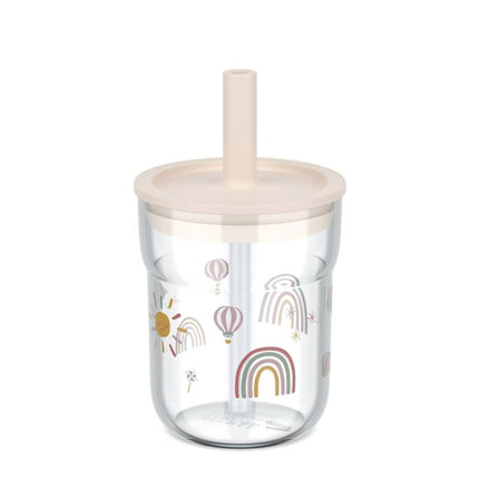Kinderglas Mepal Mio 250 ml met rietje - Sunshine & Rainbow - Babywinkel - 8720294049487