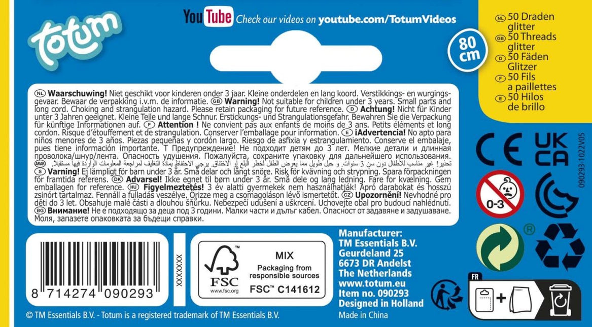 Knutseltouwtjes Glitter 50st koop je bij Babywinkel