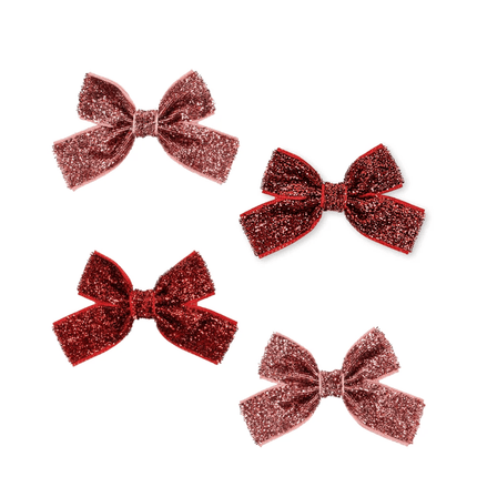 Konges Sløjd Haarspeldje Baby Red / Rose Glitters 4St koop je bij Babywinkel