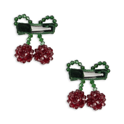 Konges Slojd 2 Pack Cherry Hair Clip Red/Glitter - Babywinkel - 5715681044711