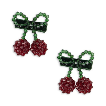 Konges Slojd 2 Pack Cherry Hair Clip Red/Glitter - Babywinkel - 5715681044711
