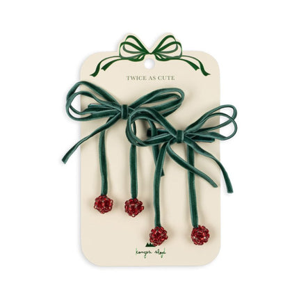 Konges Slojd Haarspeldje Baby Kersen Smoke Pine 2St - Konges Slojd - Babywinkel - 5715404339803