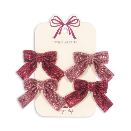 Konges Slojd Haarspeldje Baby Strik Pink Mix 4St - Konges Slojd - Babywinkel - 5715681043608