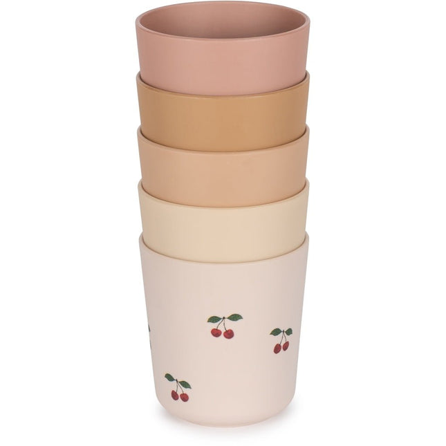 Konges Slojd Kinderservies Set Bekers Cherry Mix 5St - Konges Slojd - Babywinkel - 5715404093736