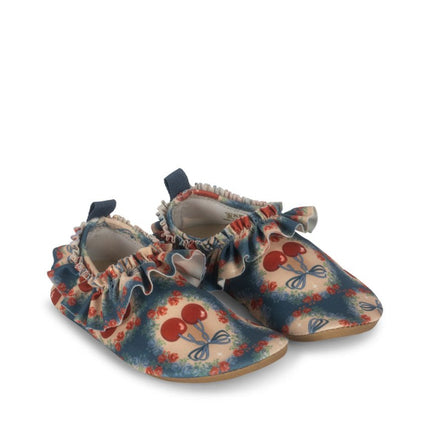 Konges Slojd Maya Swim Shoes Cherry Bow Blue - Babywinkel - 5715681034422
