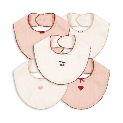Konges Slojd Slabbetje Bib Rose/White Mix 5 - Pack - Konges Slojd - Babywinkel - 5715681040928