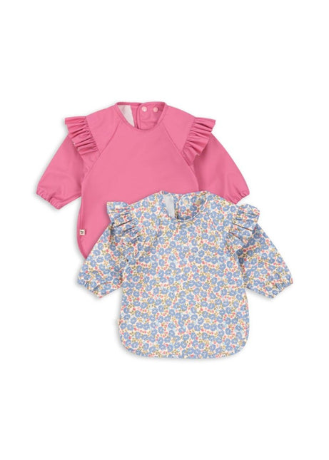 Konges Slojd Slabbetje Met Mouwen Frill Fleur/ Chateau Rose 2St - Babywinkel - 5715681098769