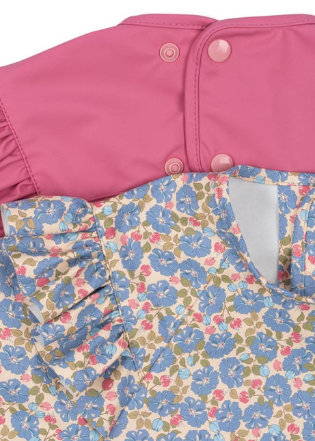 Konges Slojd Slabbetje Met Mouwen Frill Fleur/ Chateau Rose 2St - Babywinkel - 5715681098769