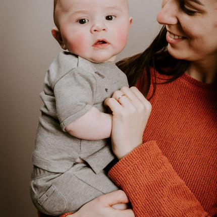 Kort broekje Melange warm linen - Babywinkel - 8720512367317