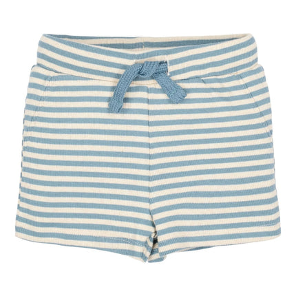 Korte broek blauw Stone Blue stripe koop je bij Babywinkel