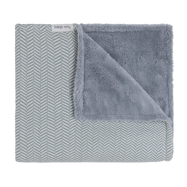 Ledikantdeken teddy Dawn nordic blue/ecru - Babywinkel - 8721052101577