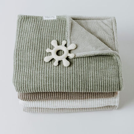 Ledikantdeken teddy Hope dusty grey - Babywinkel - 8720791352745