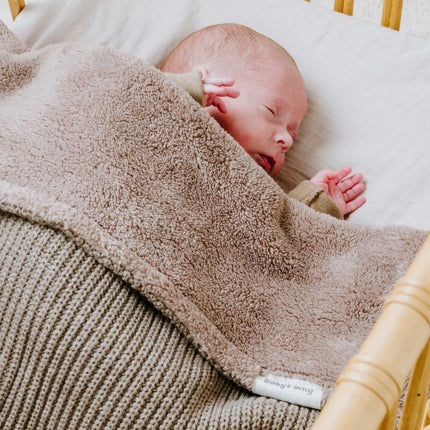Ledikantdeken teddy Hope dusty grey - Babywinkel - 8720791352745