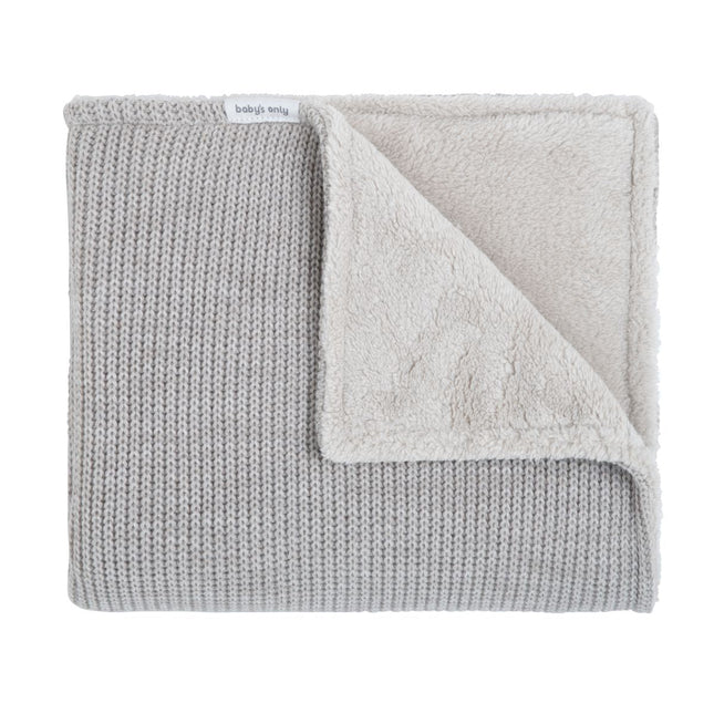 Ledikantdeken teddy Hope dusty grey - Babywinkel - 8720791352745